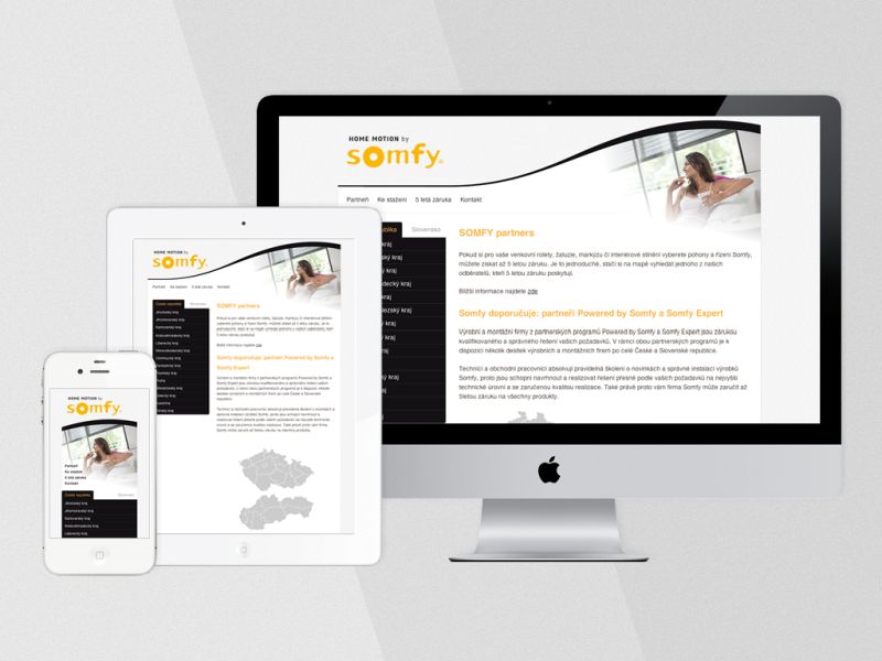 Responzivní design webu společnosti Somfy