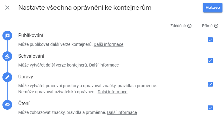 Přidělení přístupu