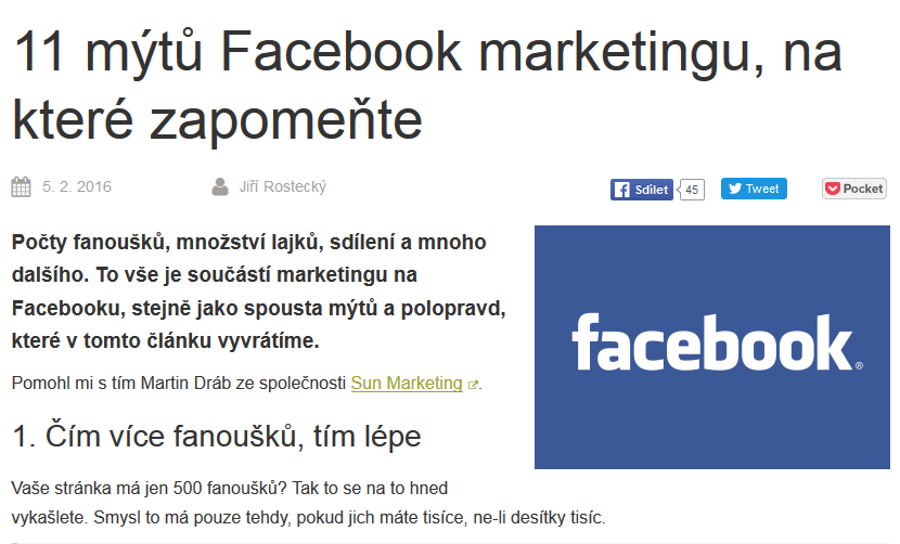 11 mýtů Facebook marketingu