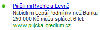 Jeden z úspěšných inzerátů v Googlu Jeden z úspěšných inzerátů v Googlu