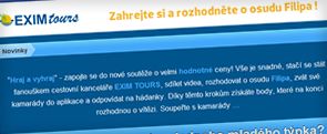 Facebooková aplikace pro Exim Tours Facebooková aplikace pro Exim Tours